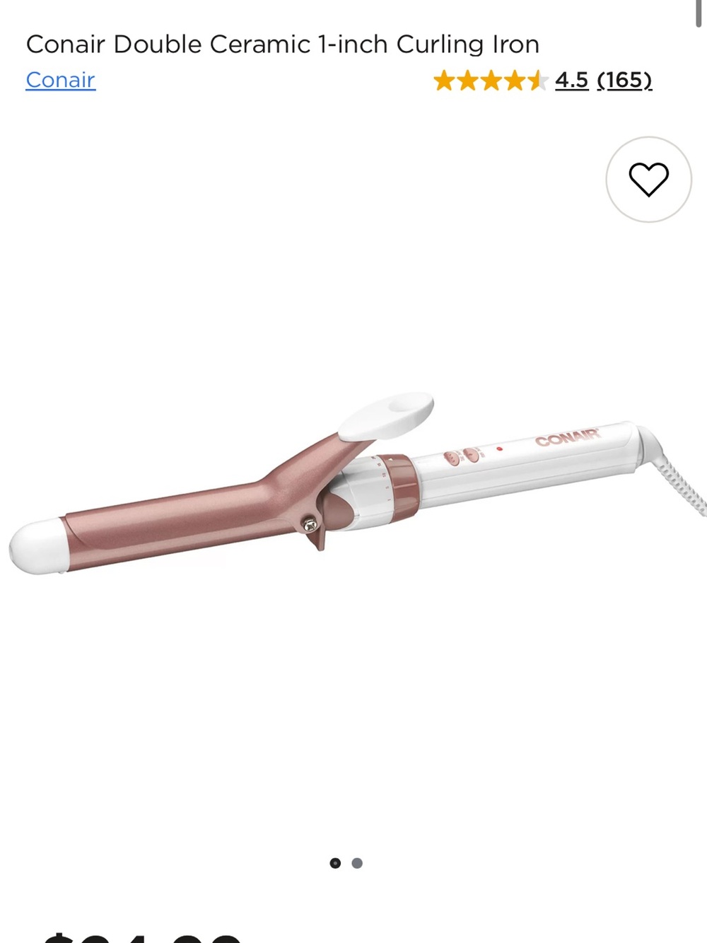 Conair 1 inch double ceramic curling iron